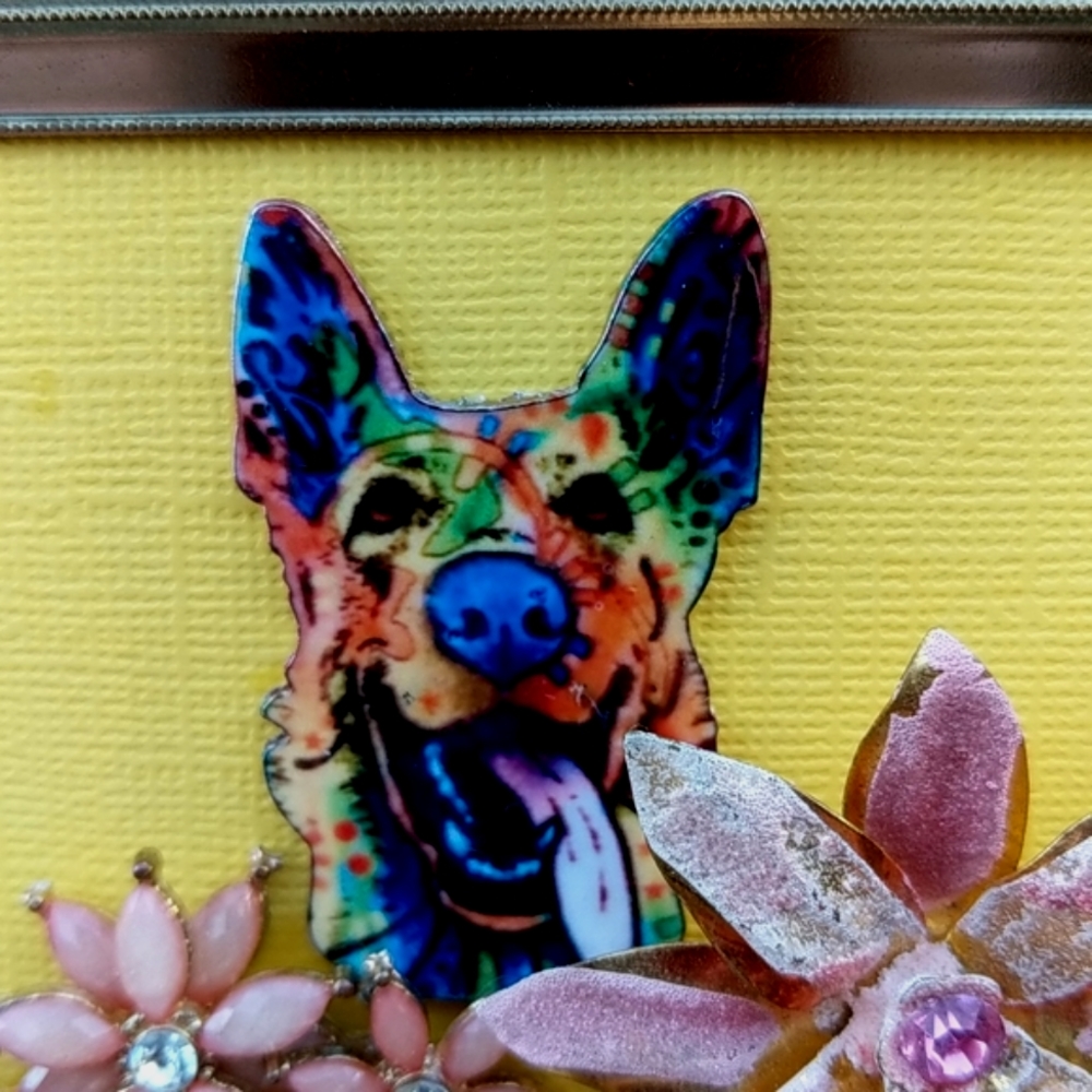 Handcrafted German Shepherd original art framed! - Picture 2 of 9